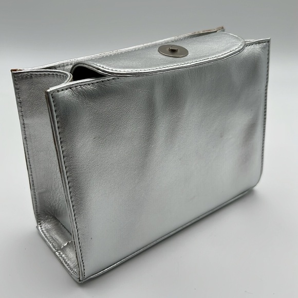 Silver and Gold Metallic Stuart Weitzman PVC top handle bag - Picture 4 of 11